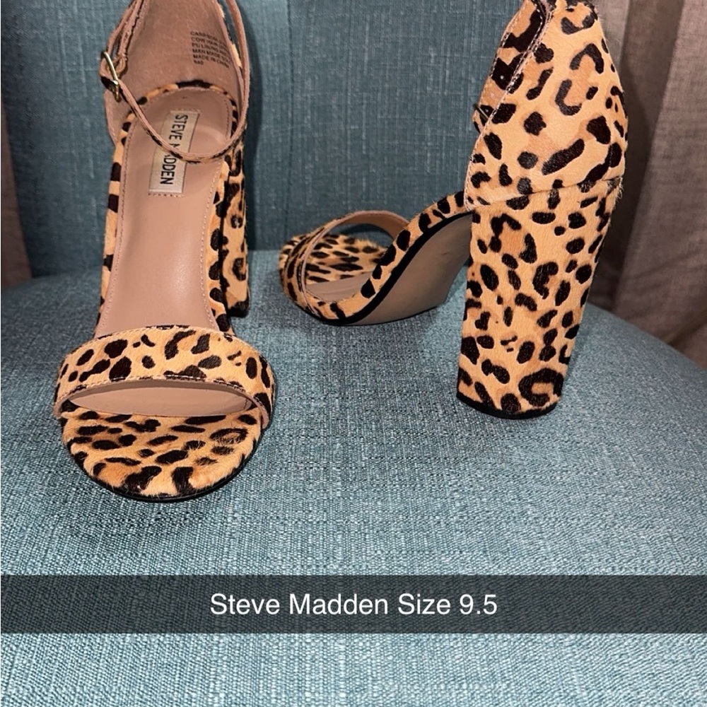 Steve Madden Tan and Black Leopard Heels